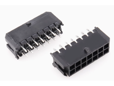 Conector dupla fileira 2x7 pinos pequenos passo 3,0 mm para PCB tipo 5557, housing Dupont preto (PC) - Imagem 1
