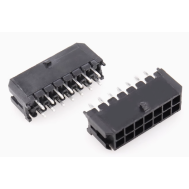 Conector dupla fileira 2x7 pinos pequenos passo 3,0 mm para PCB tipo 5557, housing Dupont preto (PC)