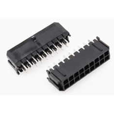 Conector para PCB dupla fileira 3,0 mm passo 2x9 pinos 5557, housing Dupont preto (PC)