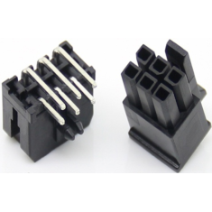 Conector PCB dupla fileira 2x3 pinos, passo 3,0 mm, 5557 para pinos pequenos, carca&ccedil;a Dupont preta (PC)