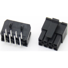 Conector de dupla fileira 3,0 mm para PCB 5557 pinos pequenos 2x4 com carca&ccedil;a Dupont preta (PC)
