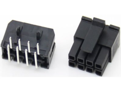 Conector de dupla fileira 3,0 mm para PCB 5557 pinos pequenos 2x4 com carca&ccedil;a Dupont preta (PC) - Imagem 1