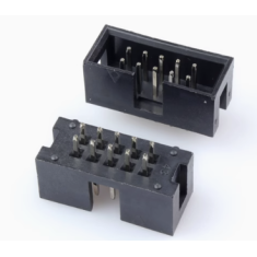 Conector header DC3-10P 10 pinos 2,54 mm, pinos retos, alojamento DuPont preto (PC)