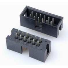 Conector header soquete com pinos retos 2,54 mm DC3-12P, housing Dupont preto (PC)