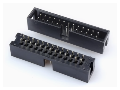 Conector Header Soquete DC3-26P 26 pinos 2,54 mm reto Housing Dupont preto (PC) - Imagem 1
