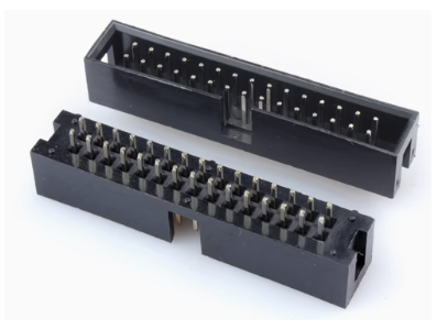 Conector header DC3-30P 30 pinos 2,54 mm soquete reto tipo agulha alojamento Dupont preto (PC) - Imagem 1