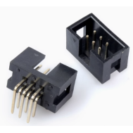 Conector soquete header DC3-6P 2,54 mm, agulha curva, Housing Dupont preto (PC)