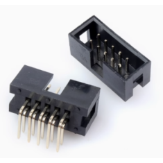 Conector Soquete Header DC3-10P 2,54 mm agulha curvada, housing Dupont preto (PC)