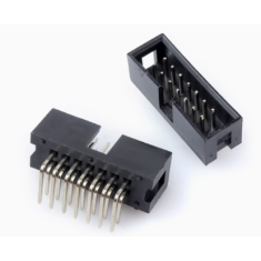 Conector header de soquete DC3-14P 14 pinos 2,54 mm com agulhas curvas, carca&ccedil;a Dupont preta (PC)