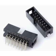 Conector header soquete curvo DC3-16P 2,54 mm, agulha curvada, carca&ccedil;a Dupont preta (PC)