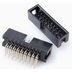 Conector soquete header DC3-18P 2,54 mm com agulha curva, carca&ccedil;a Dupont preta (PC)