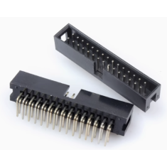 Conector header soquete DC3-30P 2,54 mm com agulha curvada, carca&ccedil;a Dupont preta (PC)