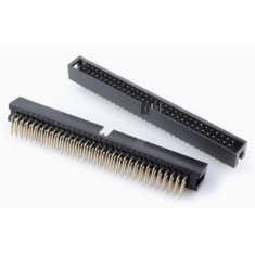 Conector header DC3 64 pinos 2,54 mm com contatos em agulha curva e housing Dupont preto (PC)
