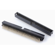 Conector header DC3 64 pinos 2,54 mm com contatos em agulha curva e housing Dupont preto (PC)