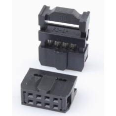 Conector IDC FC-8P 2,54 mm, carca&ccedil;a Dupont preta (PC)