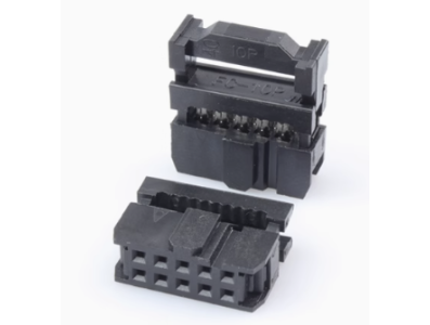 Conector IDC FC-10P 2.54 mm, carca&ccedil;a Dupont preta (PC) - Imagem 1