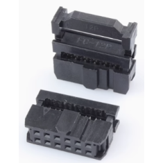 Conector IDC 12 pinos 2,54 mm com carca&ccedil;a Dupont preta (PC)