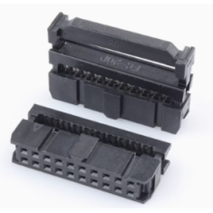 Conector IDC FC-20P 20 pinos 2,54 mm, carca&ccedil;a Dupont preta (PC)