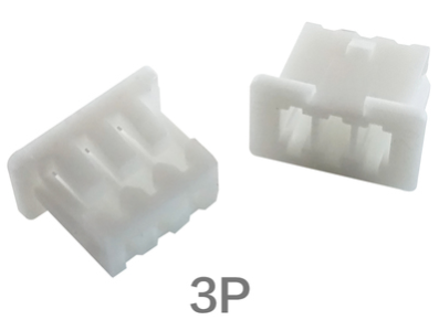 Carca&ccedil;a para conector macho 3 pinos 1,25 mm pl&aacute;stica branca - Imagem 1