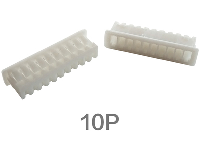 Carca&ccedil;a para conector macho 1,25 mm pl&aacute;stica branca 10P - Imagem 1