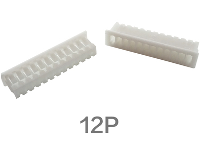 Carca&ccedil;a para conector macho 12 pinos 1,25 mm pl&aacute;stico branco - Imagem 1