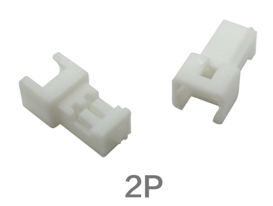 Carca&ccedil;a para conector f&ecirc;mea 2 pinos 1,25 mm, pl&aacute;stica branca - Imagem 1