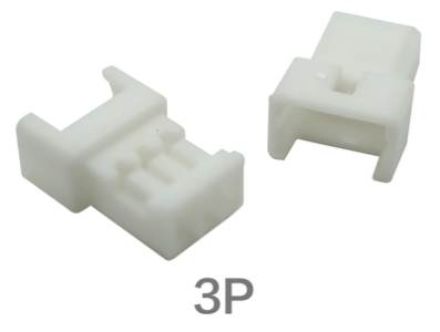 Carca&ccedil;a pl&aacute;stica para conector f&ecirc;mea 3 pinos 1,25 mm branca - Imagem 1