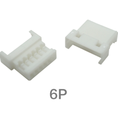 Carca&ccedil;a pl&aacute;stica para conector f&ecirc;mea 1,25 mm 6 posi&ccedil;&otilde;es branca