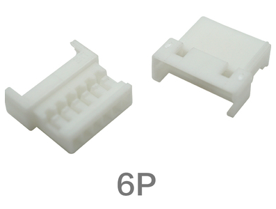 Carca&ccedil;a pl&aacute;stica para conector f&ecirc;mea 1,25 mm 6 posi&ccedil;&otilde;es branca - Imagem 1