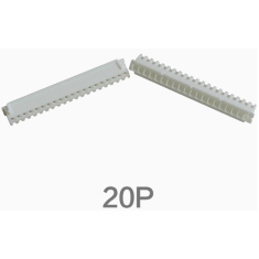 Carca&ccedil;a para conector macho XH 2,54 mm, pl&aacute;stico branco, 20 pinos