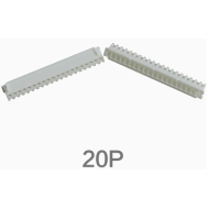 Carca&ccedil;a para conector macho XH 2,54 mm, pl&aacute;stico branco, 20 pinos