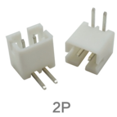 Conector header PH 2,0 mm com pinos em agulha curvada, 2 pinos