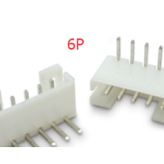 Conector PH 2,0 mm 6 pinos, pinos curvos tipo agulha