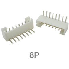 Conector PH 2,0 mm 8 pinos com pinos em agulha curvados