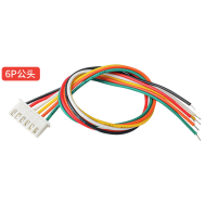 Conector XH 2,54 mm 6 pinos unilateral com cabo 1007 26 AWG 40 cm