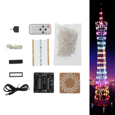 Kit LED torre com controle remoto sem fio, espectro musical eletr&ocirc;nico e bateria