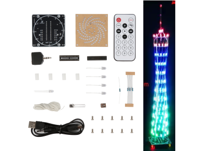 Kit LED Guangzhou Tower com controle remoto sem fio e espectro musical eletr&ocirc;nico DIY com bateria - Imagem 1