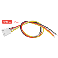 Conector f&ecirc;mea JST XH 2,54 mm 4 pinos, cabo 1007 26 AWG 10 cm