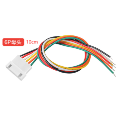 Conector f&ecirc;mea JST XH 2,54 mm 6 pinos com cabo 1007 26 AWG 10 cm