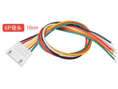 Conector f&ecirc;mea JST XH 2,54 mm 6 pinos com cabo 1007 26 AWG 10 cm - Imagem 1
