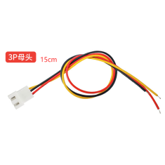Conector JST XH 2,54 mm 3 pinos f&ecirc;mea de extremidade &uacute;nica com fio 1007 26 AWG 15 cm