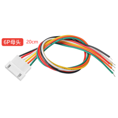 Conector f&ecirc;mea XH 2,54 mm 6 vias com cabo 26 AWG 20 cm (fio 1007)