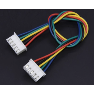 Conector JST XH 2,54 mm 5 pinos, dupla cabe&ccedil;a mesma dire&ccedil;&atilde;o, com cabo 26 AWG 15 cm (fio 1007)
