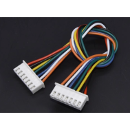 Conector JST XH 2,54 mm 7 pinos dupla cabe&ccedil;a mesma orienta&ccedil;&atilde;o com cabo 1007 26 AWG 15 cm