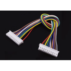 Conector JST XH 2,54 mm 10 pinos dupla cabe&ccedil;a mesmo sentido, fio 1007 26 AWG 15 cm