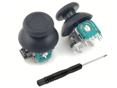 M&oacute;dulo joystick anal&oacute;gico 3D estilo PS4 potenci&ocirc;metro 2 thumbsticks pretos - Imagem 1