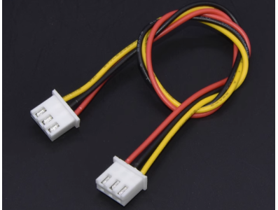 Conector XH 2,54 mm 3 pinos dupla cabe&ccedil;a mesma dire&ccedil;&atilde;o com fio 1007 26 AWG 30 cm - Imagem 1