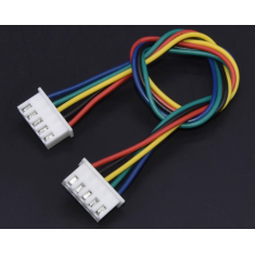 Conector XH 2,54 mm 5 pinos dupla cabe&ccedil;a mesma orienta&ccedil;&atilde;o com cabo 1007 26 AWG 30 cm