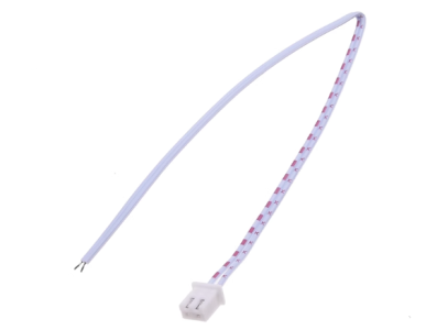 Conector macho XH 2,54 mm 2 pinos com fios 1007 26 AWG vermelho e branco 10 cm - Imagem 1