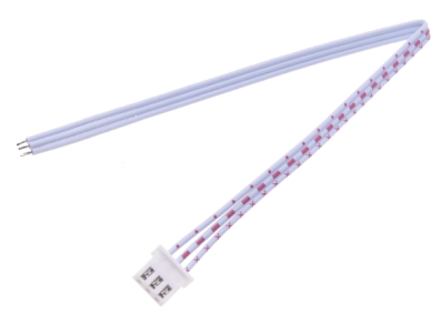 Conector macho XH 2,54 mm 3 pinos com fios 1007 26 AWG vermelho e branco 10 cm - Imagem 1
